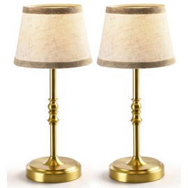 NOVCAND Cordless Table Lamp with Dimmer, Built-in Rechargeable Battery Powered Table Lamp Gold, 3-Level Brightness, 3000K Bedside Night Lamp for Bedroom, Dining Table, Counter, Living Room