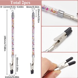 SUNNYCLUE 2Pcs Bracelet Making Assistance Tool Jewellery Fastener Helper Plastic Iron Alligator Colorful Fastening Clasp Hand Hook Clip Helpers for Bracelet Necklace Watch Jewellery Hooking Tools