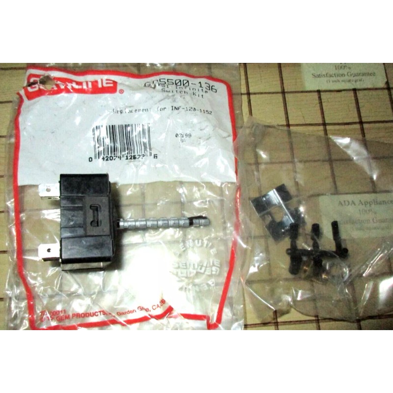 PRO NEW Pro 15A/120V Burner Switch Inf-120-1152, TJ5500-135, GR5500-136, 5502-136