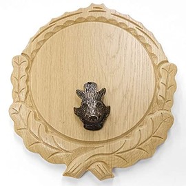 GTK Offer Wedge Sign Carved Light Oak AF 16 cm with 1 Wedge Head Cover Small Wedge Board Weapon Board Trophy Sign