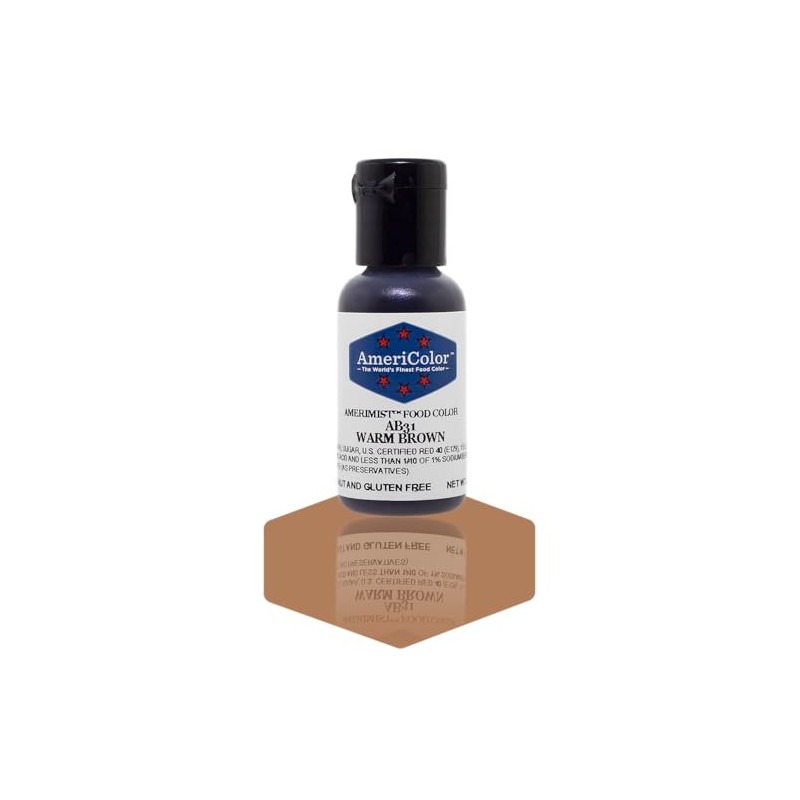 AmeriColor AmeriMist Warm Brown Airbrush Food Color, .65 oz