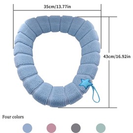 Toilet Seat Cover with Elastic Band, Toilet Seat Cover Warm with Handle, Toilet Seat Covers, Plush Toilet Seat Cover, 4 Pieces Toilet Seat Cover, Washable, for Family, Hotel and Bathroom