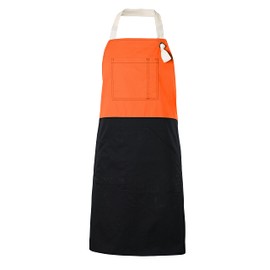 Velilla Unisex Delantal peto Bicolor Schürze Latzschürze zweifarbig (Ref: 404210B_19), Orange Leuchtend, One Size