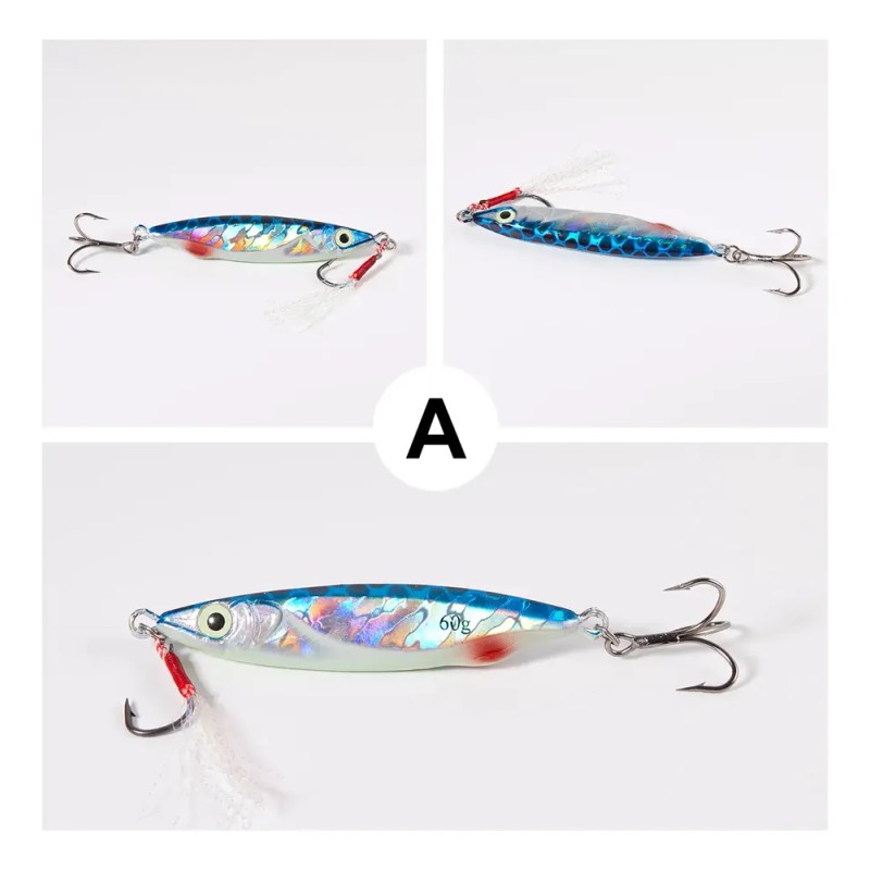 5pcs 60g Señuelos Luminosos Para Pescar Lance Largo Mar Rio