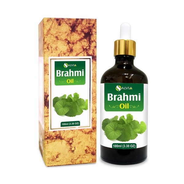 Brahmi Oil (bacopa monnieri) Carrier Oil 100% Pure & Natural Undiluted Unrefined Uncut Organic Standard Oil Cold Pressed Therapeutic Grade Aromatherapy Bulk Oil (100 ML with Dropper)