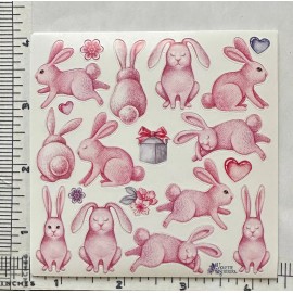 Violette Stickers Pink Bunnies Craft Planner Supply Scrapbook Easter Baby Shower