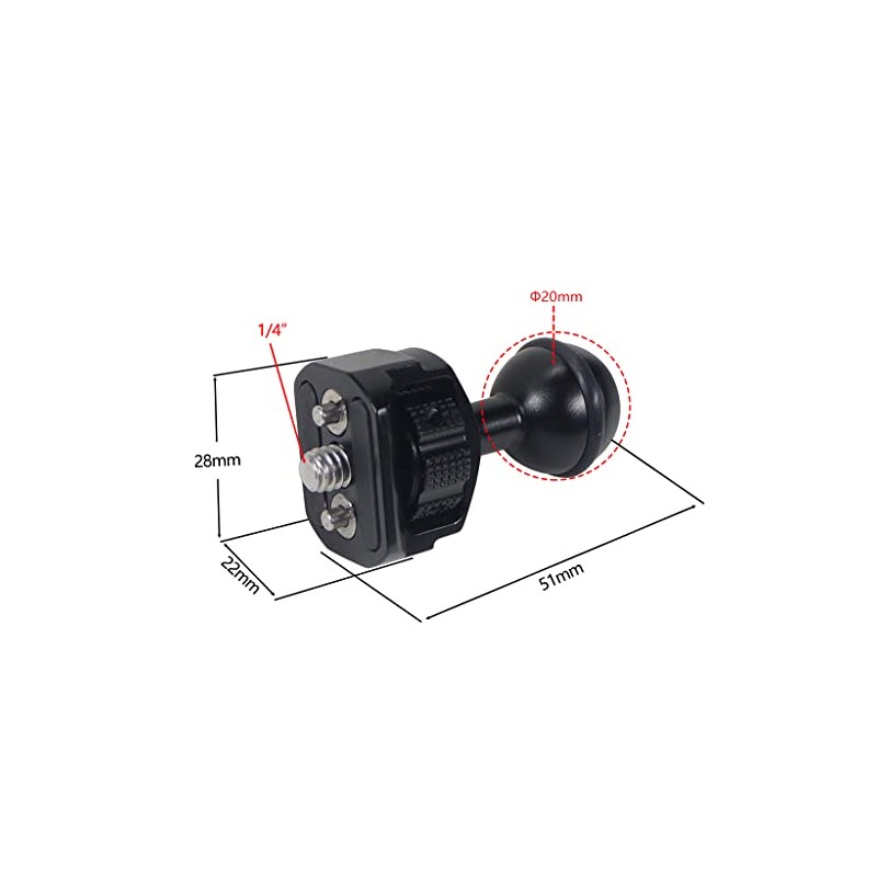 CS PRIORITY Double Ball Head Magic Arm Clamp 1/4'' 3/8''