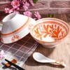 Japanese Ceramic Ramen Bowl Set of 2, 7'' Porcelain Pho