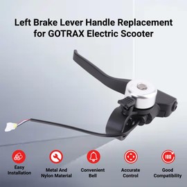 EIMSOAH Left Brake Lever, Brake Handle Brake Lever, Nylon and Metal, Handle Replacement with Bell, Electric Scooter Parts, for GOTRAX Electric Scooter