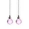 TopHomer Pink, 2 Pcs Crystal Ball Light Pull Cord, Clear