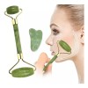 Rodillo De Jade Y Guasha Kit Masaje Facial Antiedad Tonifica