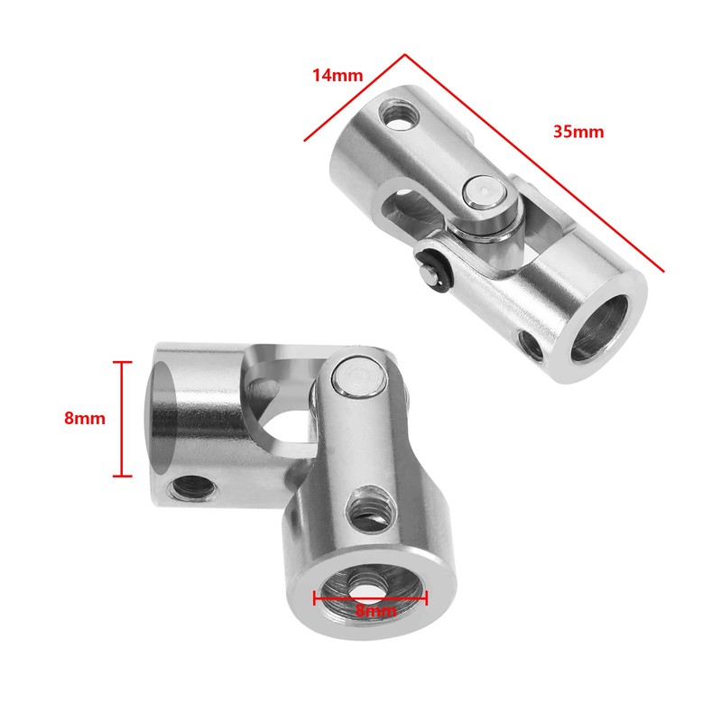 SG Store 4Pcs 8mm to 8mm Metal Shaft Coupling Universal
