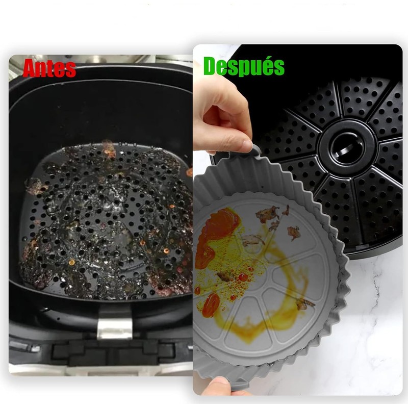 2PCS Silicona para Freidora de Aire,Air Fryer Silicon,Bandeja para Hornear