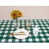 Kesfey Green 54x108 Inch Gingham Tablecloths, Plastic Disposable Checkered Waterproof