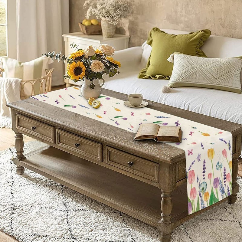 Modern Table Runner Spring Modern Table Runner Linen Table Runner