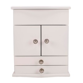 Cottage Garden Ballerina White 11.4 x 9.4 MDF Wood and Velvet Musical Jewelry Box Plays Tune Swan Lake