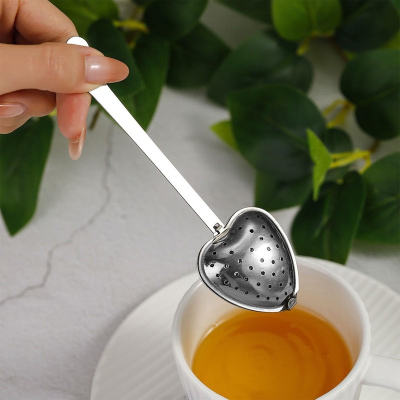 UDNFHL 6 Pieces Heart Shaped Tea Filter Spoon, Creative Tea
