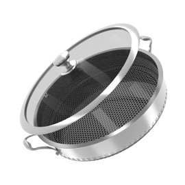 CATHYLIN 316L Stainless Steel 5QT Saute Pan Hexagon Nonstick Wok with Lid, Two Handle to Hold, PFOA Free, Dishwasher Oven Safe (12 inches,5QT)