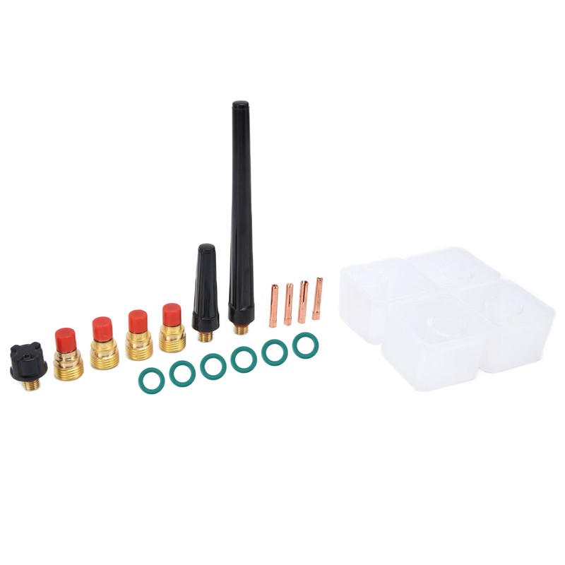 21Pcs TIG Welding Torch Kit Collets Glass Cups Back Caps