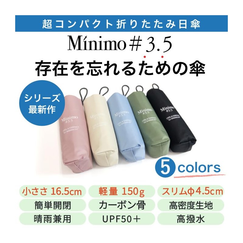 Minimo #3.5 Ultra Mini Cool Folding Umbrella, 6.5 inches (16.5