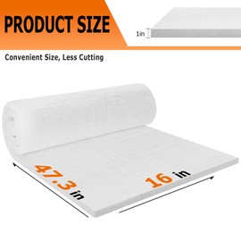 MMasters 48"*16"*1" Ceramic Fiber Insulation Blanket, Fireproof & Heat Resistant Up to 2700°F, Ideal for Wood Stove Baffle, Fireplaces, Kilns, Forges, Pizza Ovens, Dishwashers, and More