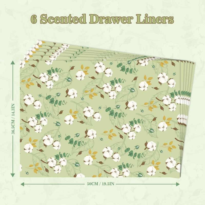 SCENTORINI Cotton Scented Drawer Liners, Scented Paper Liners for Wardrobe,