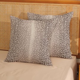 JEFERSO Animal Print Pillow Covers 18x18 Inch Set of 2 Brown Antelope Throw Pillows Modern Animal Print Neutral Decorative Pillow Cases Outdoor Farmhouse Linen Decor Cushion Case for Couch Sofa Room