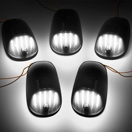5PCS Smoke LED Cab Light White Top Roof Running Cab Marker Lights Lamp Assembly 36 LED Compatible with Ram 1500 2500 3500 4500 5500 2003-2018 Pickup Trucks