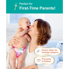 Reusable Cloth Diapers with Wetness Indicator, Swim Diaper, 6 Pack Waterproof Skin Friendly Covers＆Insert One Size Adjustable Washable Diapers for Newborns, Baby (11-33 pounds, 0-3 Years, Adorable)