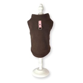 Dog Fleece Harness Vest Jumper Sweater Coat for Small Breed Dogs, (Small, Brown)