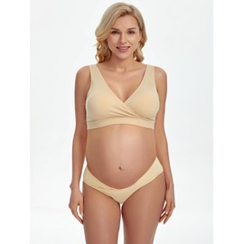 Angelhood 6 Pack Womens Cotton Maternity Underwear,Healthy Maternity Pregnancy Panties Postpartum Mother Under Bump Underwear