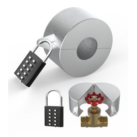 Faucet Locks Outdoor - Water Spigot Lock with Security Combination Lock - Hose Bib Lock Stainless Steel - Prevent Water Theft and Stop Unauthorized Water Use - for Garden,Valve etc - Silver