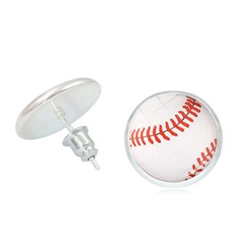 ULLKEL Baseball Stud Earrings for Women Baseball Sport Jewelry Hypoallergenic Baseball Basketball Football Sport Stud Team Mom Baseball Gift, Metal, No Gemstone