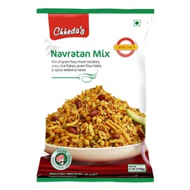 Chheda's Navratan Mix - Besan Sev, Peanuts, Boondi, Rice Flakes - Mix Farsan - Ready to Eat Mixture - Indian Namkeen 170g (Pack of 3)