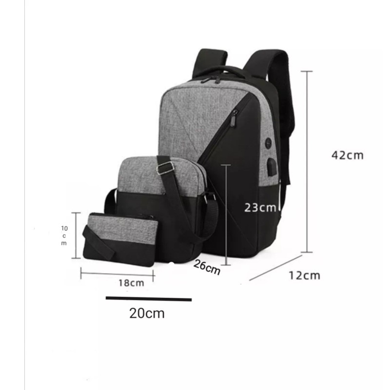 Yuqing Mochila Antirrobo Carga Usb Escolar Laptop Casual 3 Piezas