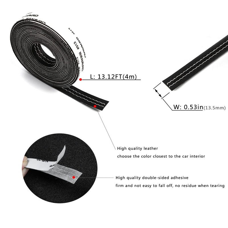 XmuxHai 13.12FT(4M)Automobile interior trim strip leather decorative line,Universal Car Imitation