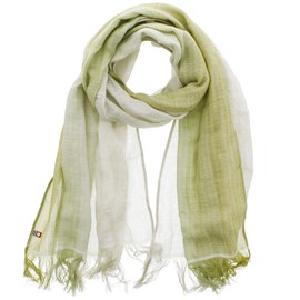 Olim GU-2800 Imabari Gradient Stole, Uguisu x Light Green, Approx. 22.8 x 72.8 inches (58 x 185 cm) (including fringe)