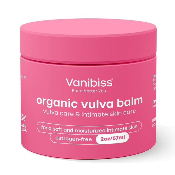 Vanibiss Organic Vulva Balm Cream-Vulvar & Vaginal Moisturizer for Dryness (2oz)