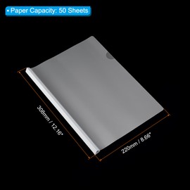 PATIKIL Clear Report Covers with Sliding Bar, 10 Pcs 15mm Slide-Grip Resume Cover 135 Sheets Capacity, A4 Presentation Folders for File, Resume, White