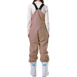 PHIBEE Women's Insulated Warm Snow Pants Waterproof Breathable Ski Bib Overalls Khaki L