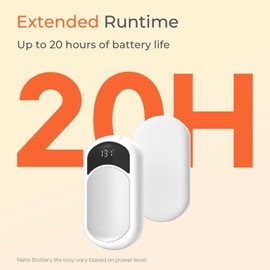 Hand Warmers Rechargeable, 4 Pack Electric Hand Warmer with Gift Box, LED Battery and Temperature Display, Quick Heating Portable Pocket Heater, for Men Women, Camping, Hunting White