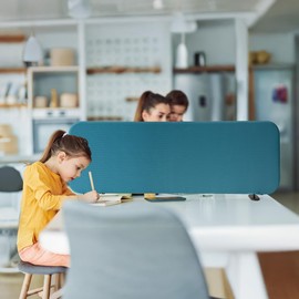 DECOLAB Desk Dividers, Desk Privacy Panel Shield Board for Student, Office, Classroom, Home, Free Standing Scratch Resistance, 48"x18", Sapphire