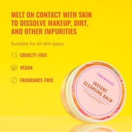 Good Molecules Instant Cleansing Balm 75g/2.5oz - Facial Cleanser and Makeup Remover with Shea Butter, Sea Buckthorn, and Camellia Oils to Cleanse and