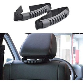 Namvo Set of 2 Car Rear Seat Back Auxiliary Headrest Safety Grab Handle with Thick Triple Straps