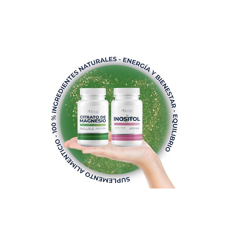 Naima Kit Citrato Magnesio Inositol 100 Cápsulas Suplemento Alimenticio Puro