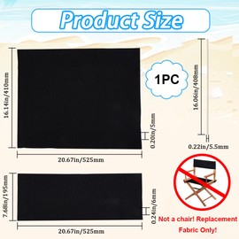 GORGECRAFT 1 Set Directors Chair Covers Canvas Replacement Seat Cover Black Canvas Seat and Back Kit with Wood Stick for Casual Seat Folding Makeup Chair Home Garden Indoor Outdoors Accessories