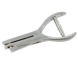 Labelident Labels Hole Punch Pliers with Triangular Notch Shape - 4 mm Hole Size - Stainless Steel Notch Pliers for Test Badges, 48 mm Jaw Depth, Control Pliers