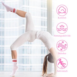 WEESTAAMO 4 Pairs Women's Stopper Socks 39-42 with Heart Motif, Cute Gift for Women