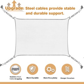 Reinforced Corners & Edges 20' x 24' Rectangle Sun Shade Sail Commercial Grade Curved Edge UV Block Canopy for Outdoor, Patio, Backyard, Garden, Pool, Deck, Heavy-Duty Design, Sand