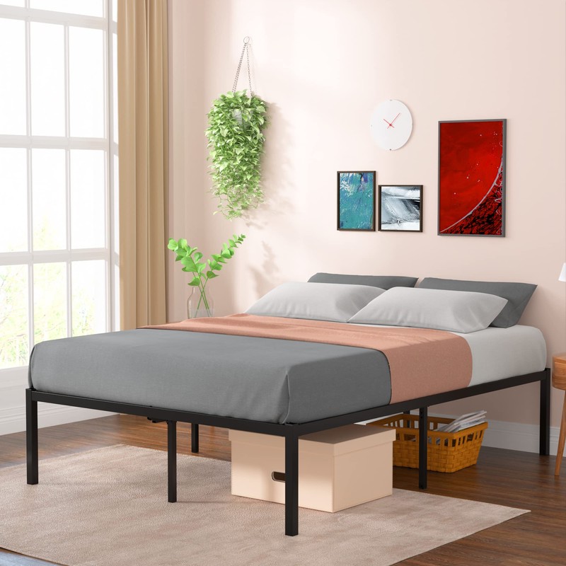Elephance 18 Inch Queen Bed Frame with Storage Space No